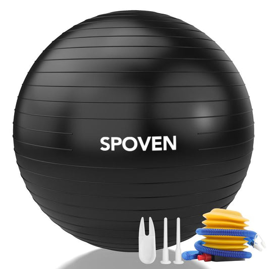 Yoga & Exercise Ball for Fitness, Balance, and Therapy - Available in 2 Sizes, Includes Quick Pump,Multiple Colors and Sizes