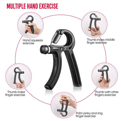 Fitbeast Funny Hand Grip Strengthener Workout Kit (5 Pack) Forearm Grip Adjustable Resistance Hand Gripper, Finger Exerciser, Finger Stretcher, Grip Ring & Stress Relief Grip Ball for Athletes Fathersdaygift