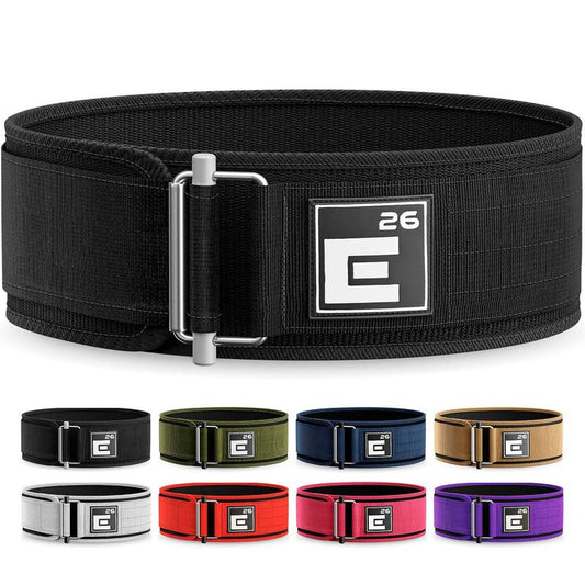 Element 26 Self-Locking Weight Lifting Belt - Premium Nylon Belt for Men & Women - Quick Release Buckle & Adjustable for Optimal Stability - Lifetime Warranty Included