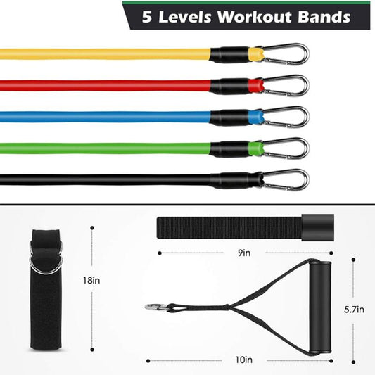 Exercise Bands,Resistance Bands with Handle,Work Out Bands with Handles,Home Gym Equipment Workout Bands for Full-Body Toning Molar Hand Grip Strengthener Trainer Exerciser Stretching Gear Fathersdaygift